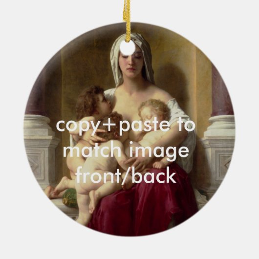 Madonna, Bouguereau Keramisch Ornament (Achterkant)