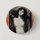 Madonna (ca. 1895-1896) van Edvard Munch Ronde Button 5,7 Cm (Voorkant)