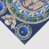 MADONNA, CHILD, ANGELS NATIVITEITSFLORAAL KROWN Bl Tissuepapier (Detail)