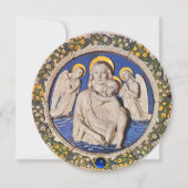 MADONNA, CHILD EN ANGELS Blue Sapphire Kerstmis Kaart (Voorkant)