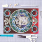 MADONNA, CHILD EN ANGELS NATIVITEITSFLORAAL CROWN TISSUEPAPIER (Craft)