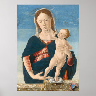 Madonna Child Marco Zoppo, Italiaans Poster met fi