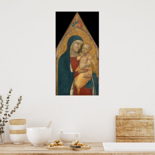 Madonna & Child, Pietro Lorenzetti Fine Art Poster (Keuken)