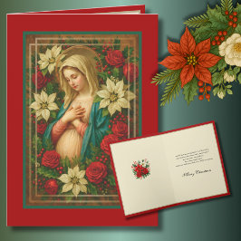 Madonna Christmas Blessings Mary  Feestdagen Kaart