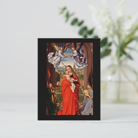 Madonna Christus Child en Angels Briefkaart (Staand voorkant)