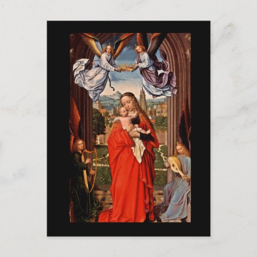 Madonna Christus Child en Angels Briefkaart (Voorkant)