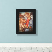 Madonna Christus Child en Angels Canvas Afdruk (Insitu (Houten vloer))