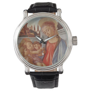 Madonna Christus Child en Angels Horloge