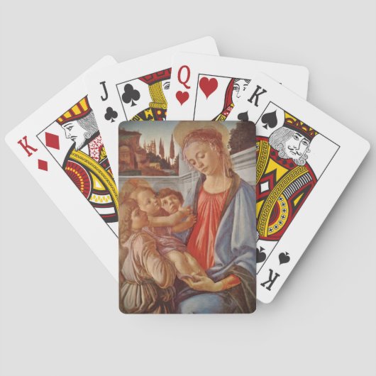 Madonna Christus Child en Two Angels Pokerkaarten (Achterkant)