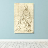 Madonna, Christus, Sint John de Baptist door Rapah Canvas Afdruk (Insitu (Houten vloer))