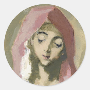 Madonna de la Charité, Helene Schjerfbeck Ronde Sticker