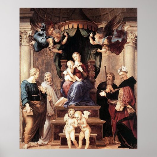 Madonna del Baldacchino - Raphael - c1506 Poster (Voorkant)