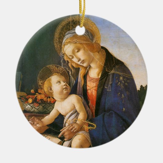 Madonna del Libro Botticelli kerstornament Keramisch Ornament (Voorkant)