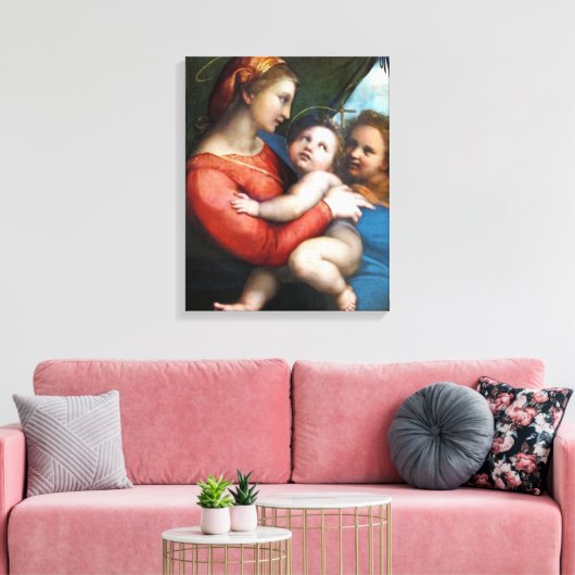 Madonna della Tenda - Raphael - c1513 Canvas Afdruk (Insitu (Woonkamer))