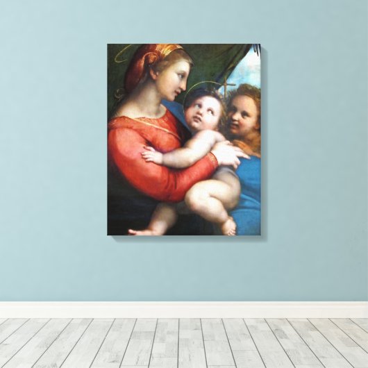Madonna della Tenda - Raphael - c1513 Canvas Afdruk (Insitu (Houten vloer))