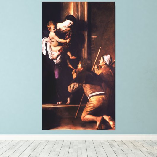 Madonna di Loreto van Caravaggio (c 1604-06) Canvas Afdruk (Insitu (Houten vloer))