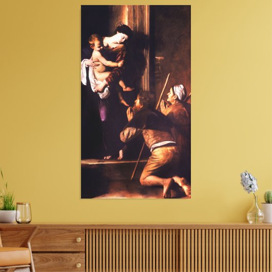 Madonna di Loreto van Caravaggio (c 1604-06) Canvas Afdruk (Insitu (Woonkamer))