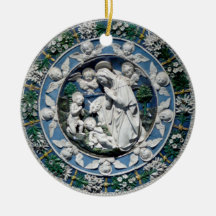 Madonna die het Kind aanbidt van Della Robbia