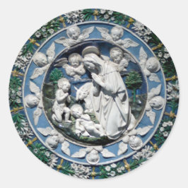 Madonna die het Kind aanbidt van Della Robbia Ronde Sticker