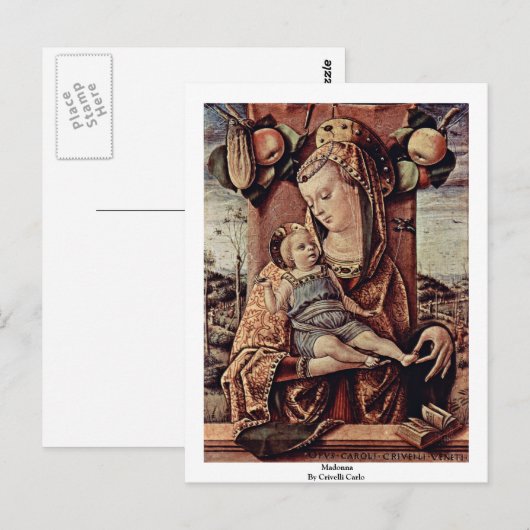 Madonna door Crivelli Carlo Briefkaart (Voorkant / Achterkant)