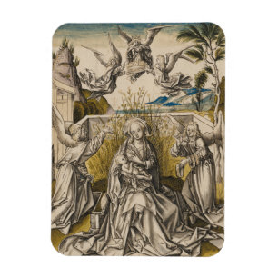 Madonna en Angels in een landschap   c.1500 Magneet