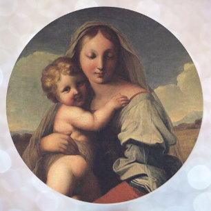 Madonna en Baby Jesus Classic Schilderen Ronde Sticker