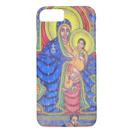Madonna en Baby Jesus Ethiopian Art iPhone 7 hoesj Case-Mate iPhone Case (Achterkant)