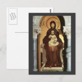 Madonna en Baby Jesus op troon Briefkaart (Voorkant / Achterkant)