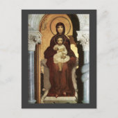 Madonna en Baby Jesus op troon Briefkaart (Voorkant)