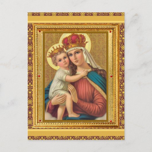 Madonna en Briefkaart met kerst voor kinderen (Voorkant)