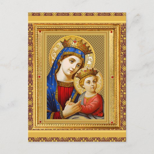  Madonna en Briefkaart met kerst voor kinderen (Voorkant)