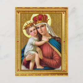 Madonna en Briefkaart met kerst voor kinderen