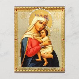 Madonna en Briefkaart met kerst voor kinderen
