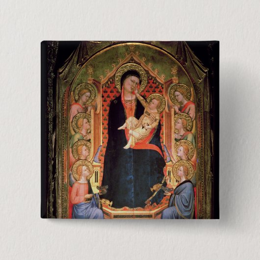 Madonna en Child, 1347 Vierkante Button 5,1 Cm (Voorkant)
