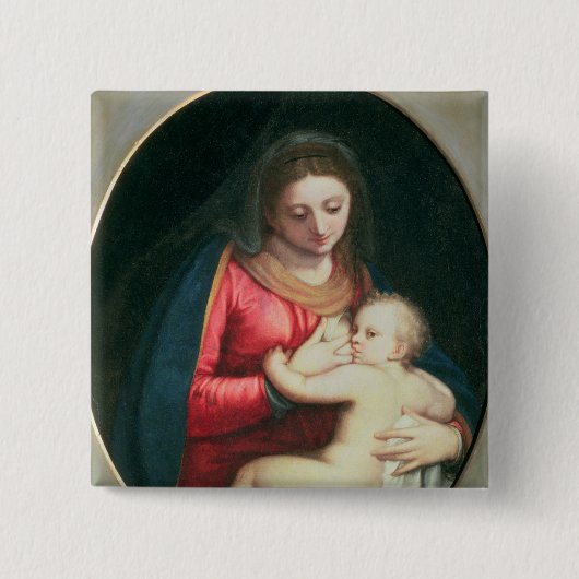 Madonna en Child, 1598 Vierkante Button 5,1 Cm (Voorkant)