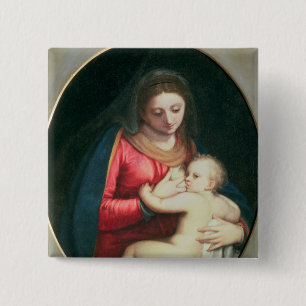 Madonna en Child, 1598 Vierkante Button 5,1 Cm