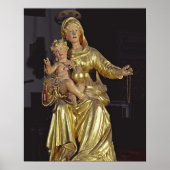 Madonna en Child, 17e eeuw (gelaagd hout) Poster (Voorkant)