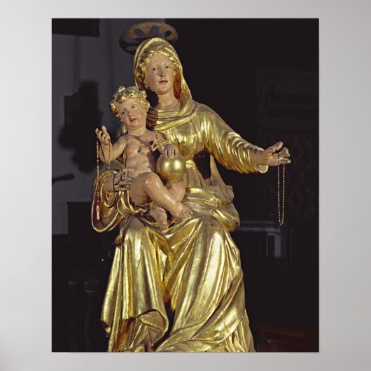 Madonna en Child, 17e eeuw (gelaagd hout) Poster (Voorkant)