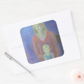 Madonna en Child 2014 Vierkante Sticker (Envelop)