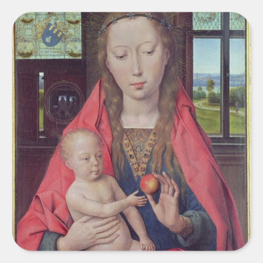 Madonna en Child 2 Vierkante Sticker (Voorkant)