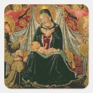 Madonna en Child 2 Vierkante Sticker