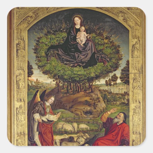 Madonna en Child 2 Vierkante Sticker (Voorkant)