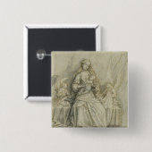Madonna en Child 3 Vierkante Button 5,1 Cm (Voorkant /achterkant)