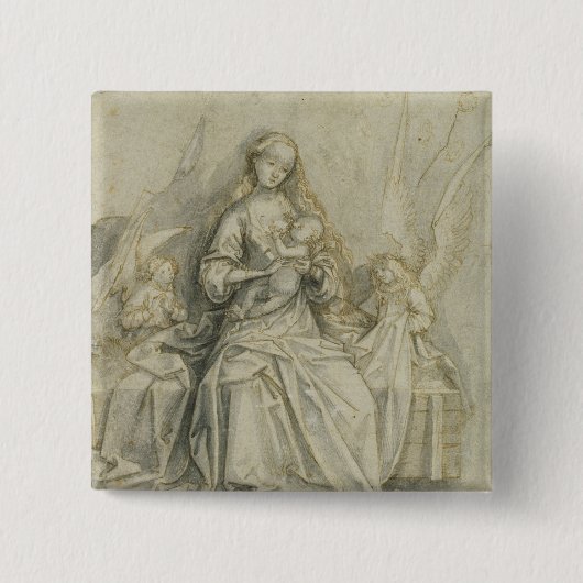 Madonna en Child 3 Vierkante Button 5,1 Cm (Voorkant)