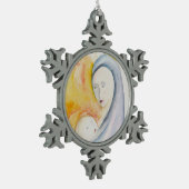 Madonna en Child Abstract Waterverf Ornament (Links)