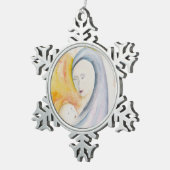 Madonna en Child Abstract Waterverf Ornament (Rechts)