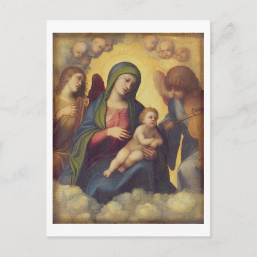 Madonna en Child and child in Glory, c.1520 (olie) Briefkaart (Voorkant)