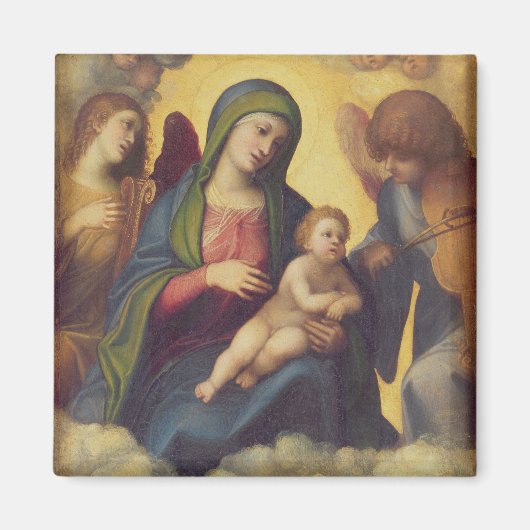 Madonna en Child and child in Glory, c.1520 (olie) Magneet (Voorkant)