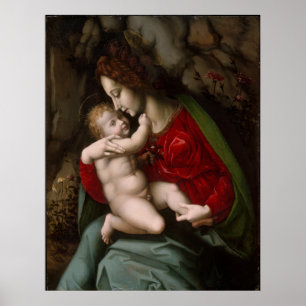 Madonna en Child - Bachiacca, d'Ubertino Verdi Poster