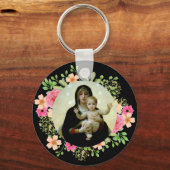 Madonna en Child Beauful Virgin Mary en Jesus Sleutelhanger (Voorkant)